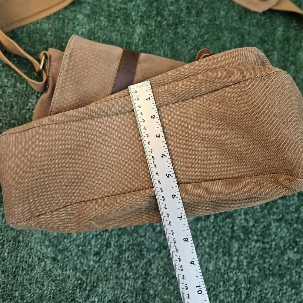 SMRITI Vintage Canvas Messenger Bag for Men 15.6-16 inch Laptop Large, Coffee